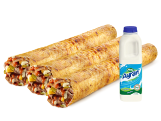3'Lü Et Döner Mega Dürüm (45 Cm.) Menü görseli
