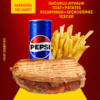 Ayvalık Ekmeğinde Sucuklu Tost Menü görseli