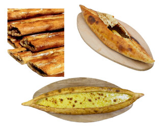 3'Lü Karadeniz Pide Menü (Kıymalı Peynirli Bafra Kıymalı)+1 Lt Gazlı İçecek Veya Ayran görseli