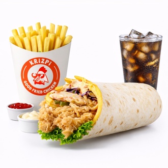 African Wrap + İçecek + Patates Kızartması + 2 Adet Sos görseli
