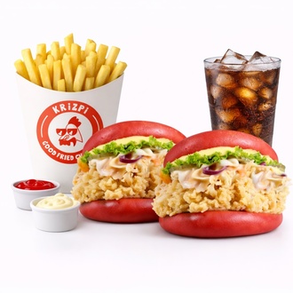African Bun + İçecek + Patates Kızartması + 2 Adet Sos görseli