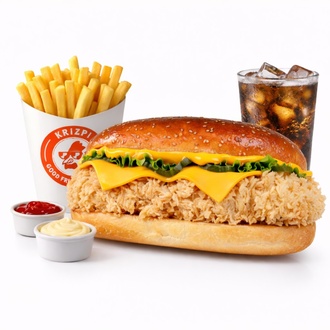 Cheddarviç + İçecek + Patates Kızartması + 2 Adet Sos görseli