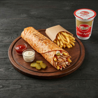Mega Katık Tavuk Döner Dürüm Menü 2 görseli