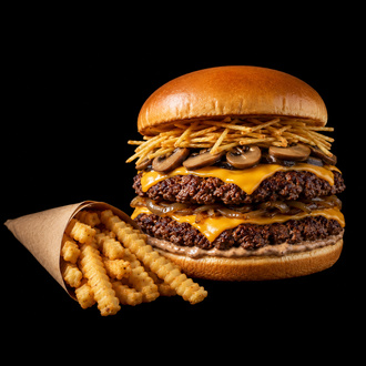 Mantar Smash Burger & Tırtıklı Patates görseli