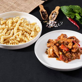 Barbekü Soslu Tavuk Ve Fusilli  Makarna görseli