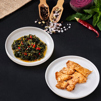 Ispanak Kavurma Yatağında Izgara Tavuk görseli