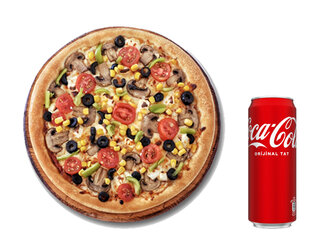 1 X Zengin Pizza + 330 Ml İçecek + Hediye görseli