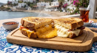 3 Peynirli Kaşarlı, Sayaslı, Cheddarlı Ayvalık Tostu görseli