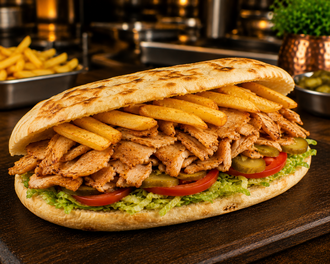 Bazlama Ekmek Arası Tavuk Döner (60 Gr.) görseli