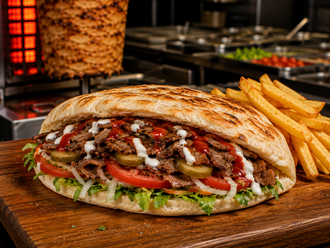Bazlama Ekmek Arası Et Döner (60 Gr.) görseli