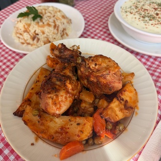 Fırında Patatesli Tavuk Baget & Pirinç Pilavı & Cacık görseli
