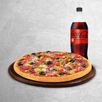 Büyük Boy Pizza + Coca-cola 1 L (Coca-cola Fırsatı) görseli