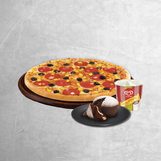 Orta Boy Pizza + Sufle + Algida Dondurma (Algida Menüsü) görseli