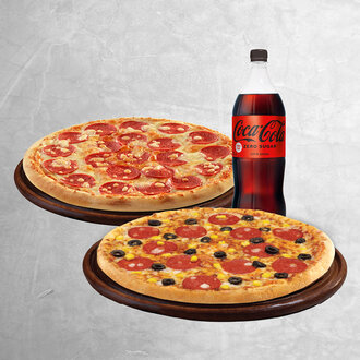 2'Li Büyük Boy Pizza + Litrelik İçecek görseli