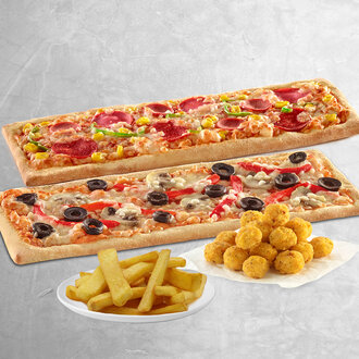 2 Adet Pizzetta + Tavuk + Patates görseli
