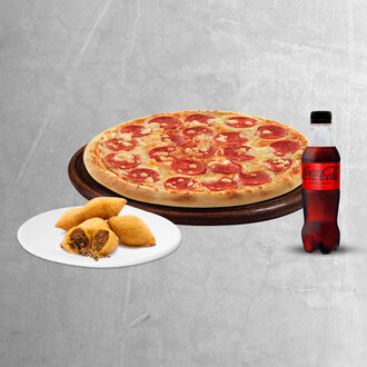 Orta Boy Cazip Pizza + 3'Lü Mini İçli Köfte + İçecek (33 Cl.) görseli