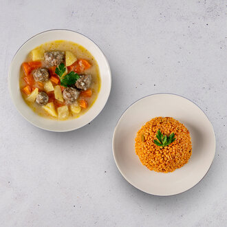 Ekşili Köfte & Şehriyeli Bulgur Pilavı görseli