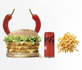 Triblex Chicken Cheese Burger Menü görseli