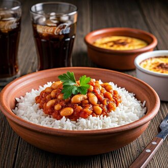 Kuru Fasulyeli Pilav+coca Cola görseli