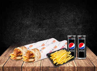 2'Li Hatay Soslu Tavuk Dürüm Pepsi Max Patatesli Menü görseli