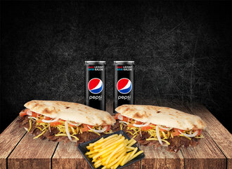 2'Li Gobit Ekmek Arası Et Döner Pepsi Max Patatesli Menü görseli