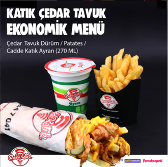 Katık Cheddarlı Tavuk Döner Dürüm Ekonomi Menü görseli