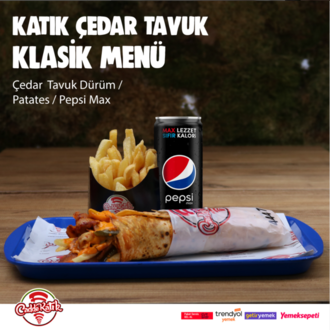 Katık Cheddarlı Tavuk Döner Dürüm Klasik Menü görseli