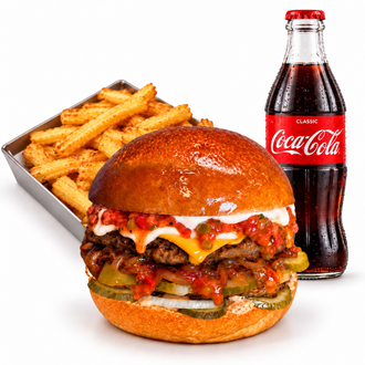 Hot Burger (140 Gr.) Menü görseli