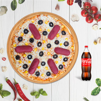 1 Adet Büyük Boy Pizza + Litre İçecek görseli