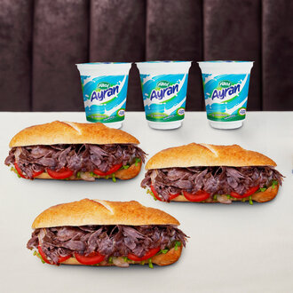 3'Lü Somun Ekmek Döner Menü 100 Gr görseli