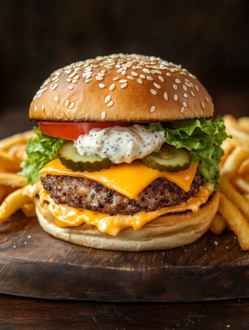 Siyah Trüf Mantar Soslu Burger görseli