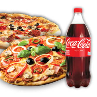 2 Orta Boy Pizza Menü + 1 Litre İçecek görseli