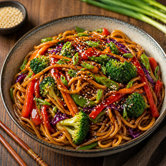 Teriyaki Soslu Sebzeli Noodle görseli