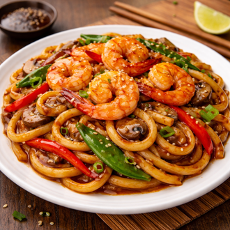 Teriyaki Soslu Karideslii Udon görseli