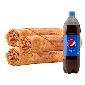 3'Lü Tavuk Döner Dürüm (Medium) Menü görseli