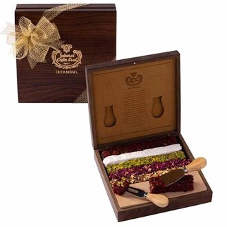 Ahşap Kutu Kesme Tahtalı Bıçaklı Spesiyal Lokum görseli