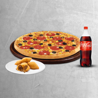 Büyük Boy Pizza + Litrelik İçecek + Seçili Lezzetler görseli