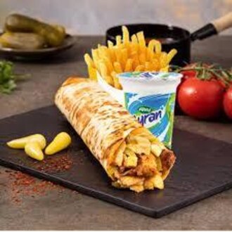 Tavuk Döner Dürüm & Patates & Büyük Ayran görseli