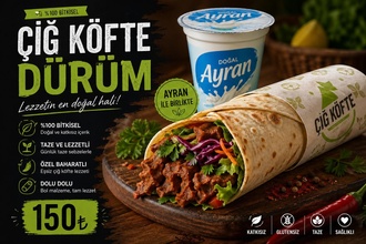 Çiğ Köfte Dürüm (100 G)+ayran görseli