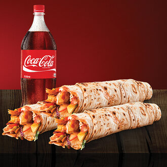 3'Lü Dois Mega Tavuk Döner Dürüm Menü (110Gr görseli