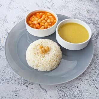Günün Çorbası+ Kuru Fasulye+ Ton Balıklı Pilav +Tatlı +Ayran+su görseli