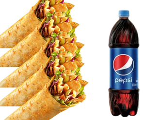 5Adet Tavuk Döner Dürüm + Pepsi (1 Lt ) görseli