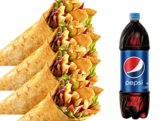 4 Adet Tavuk Döner Dürüm + Pepsi (1 Lt ) görseli
