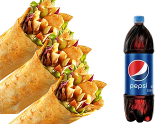 3 Adet Tavuk Döner Dürüm + Pepsi (1 Lt ) görseli