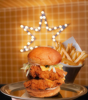 Double Coni Çıtır Cheddar Burger & Patates Kızartması görseli