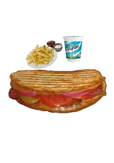 Menü 1 Karışık Sandviç + Ayran + Patates görseli