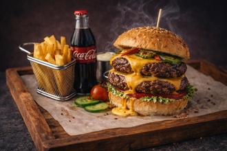 Double Burger 110 Gr *2 & Coca Cola (200 Ml) görseli