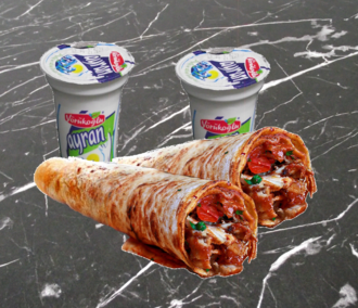 İkili Tavuk Döner Dürüm (50 Gr) + Ayran görseli