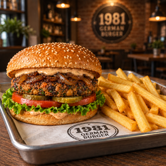 German Vegan Burger & Patates Kızartması görseli