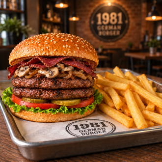 Double Bavyera Pastırmalı & Patates Kızartması görseli